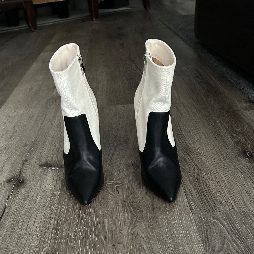 Elegant Black and White Women's Boots